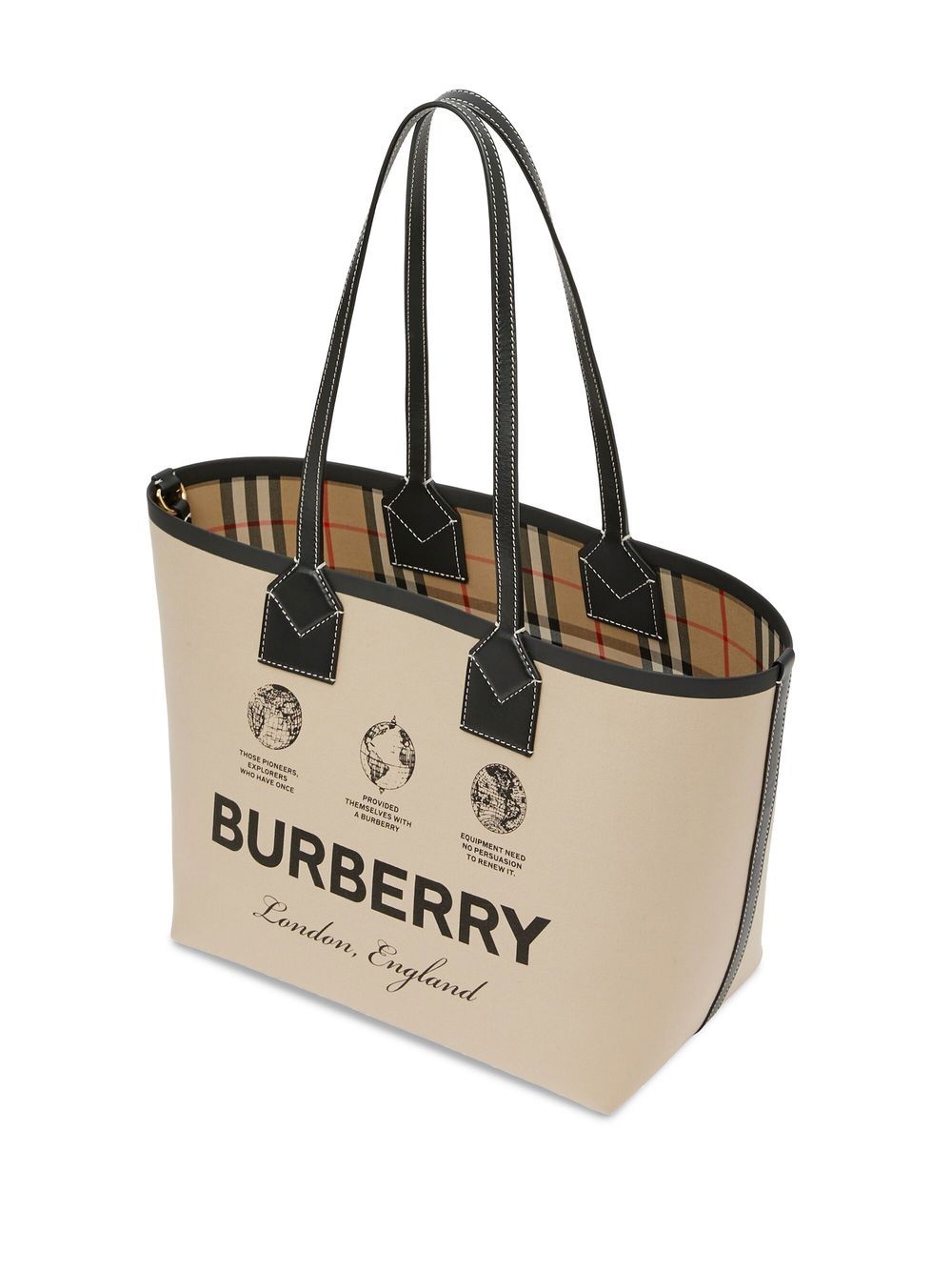 Burberry BURBERRY- London Small Cotton And Leather Tote Bag