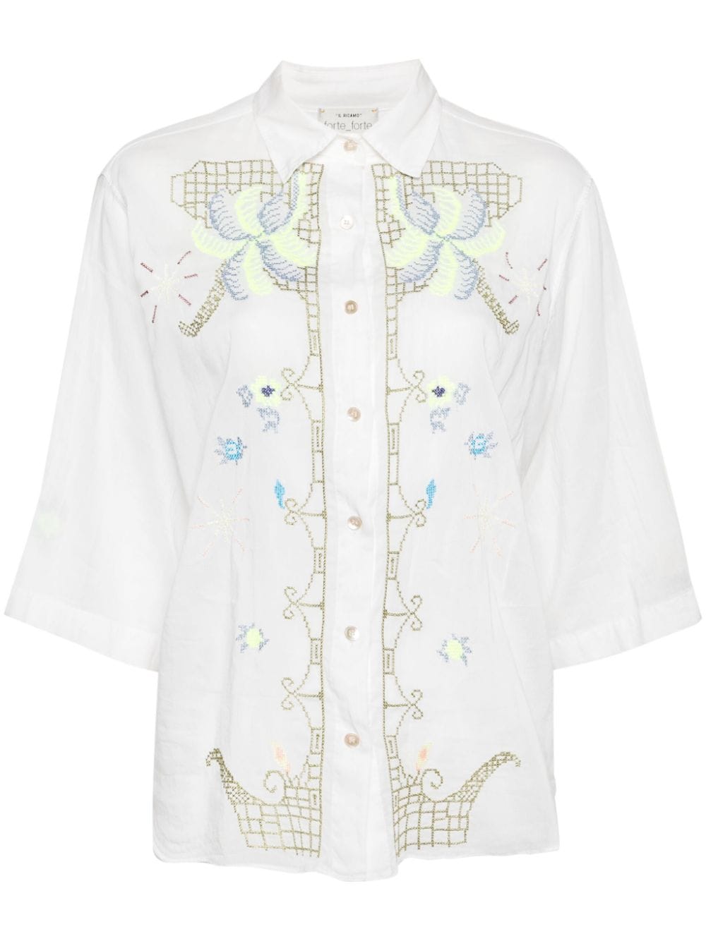 Forte Forte FORTE FORTE- Embroidered Cotton And Silk Blend Shirt