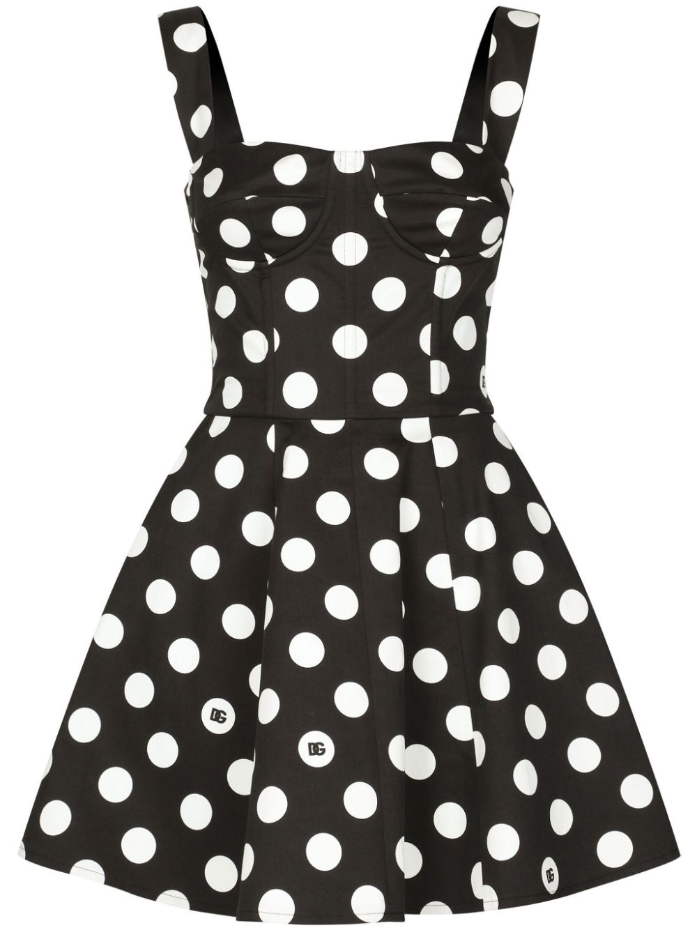 Dolce & Gabbana DOLCE & GABBANA- Dots Print Cotton Mini Dress