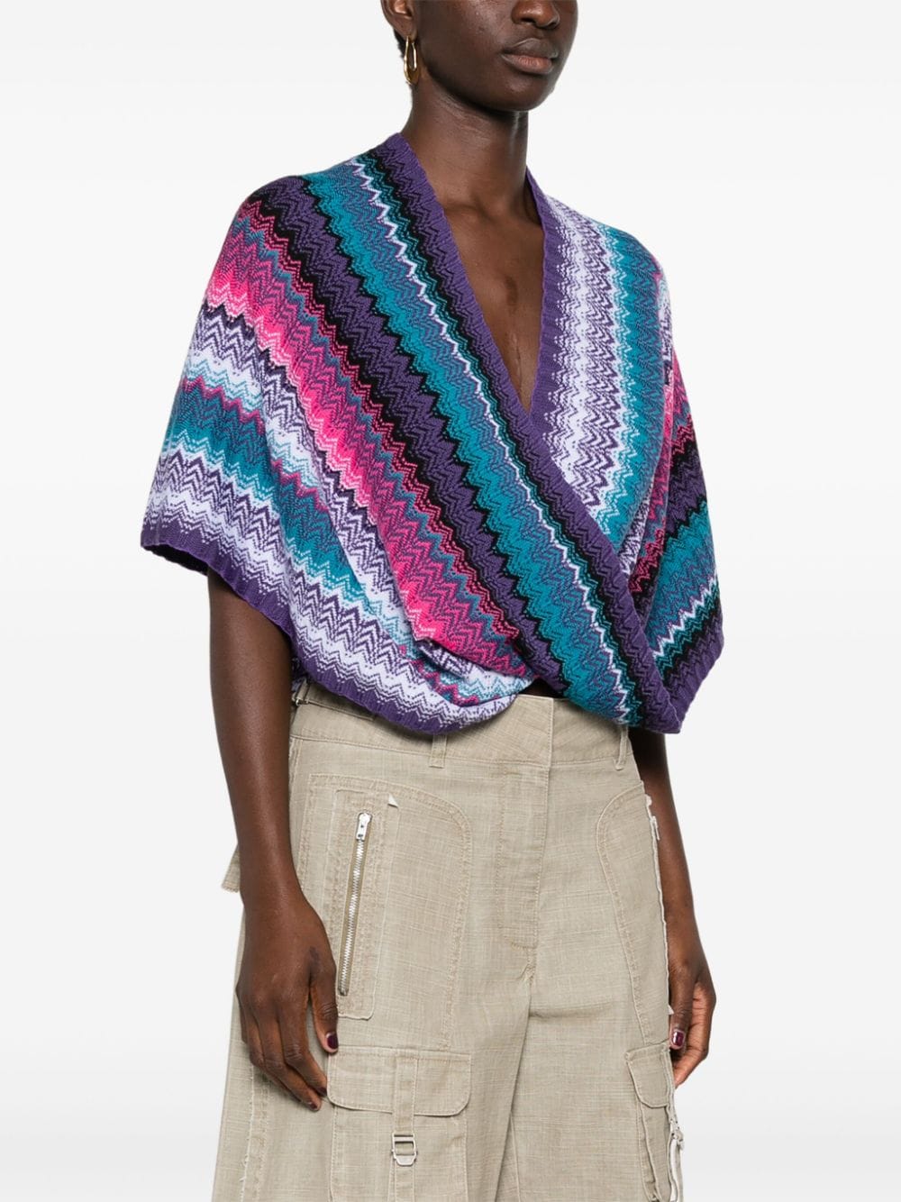 Missoni MISSONI- Zig Zag Wool Poncho