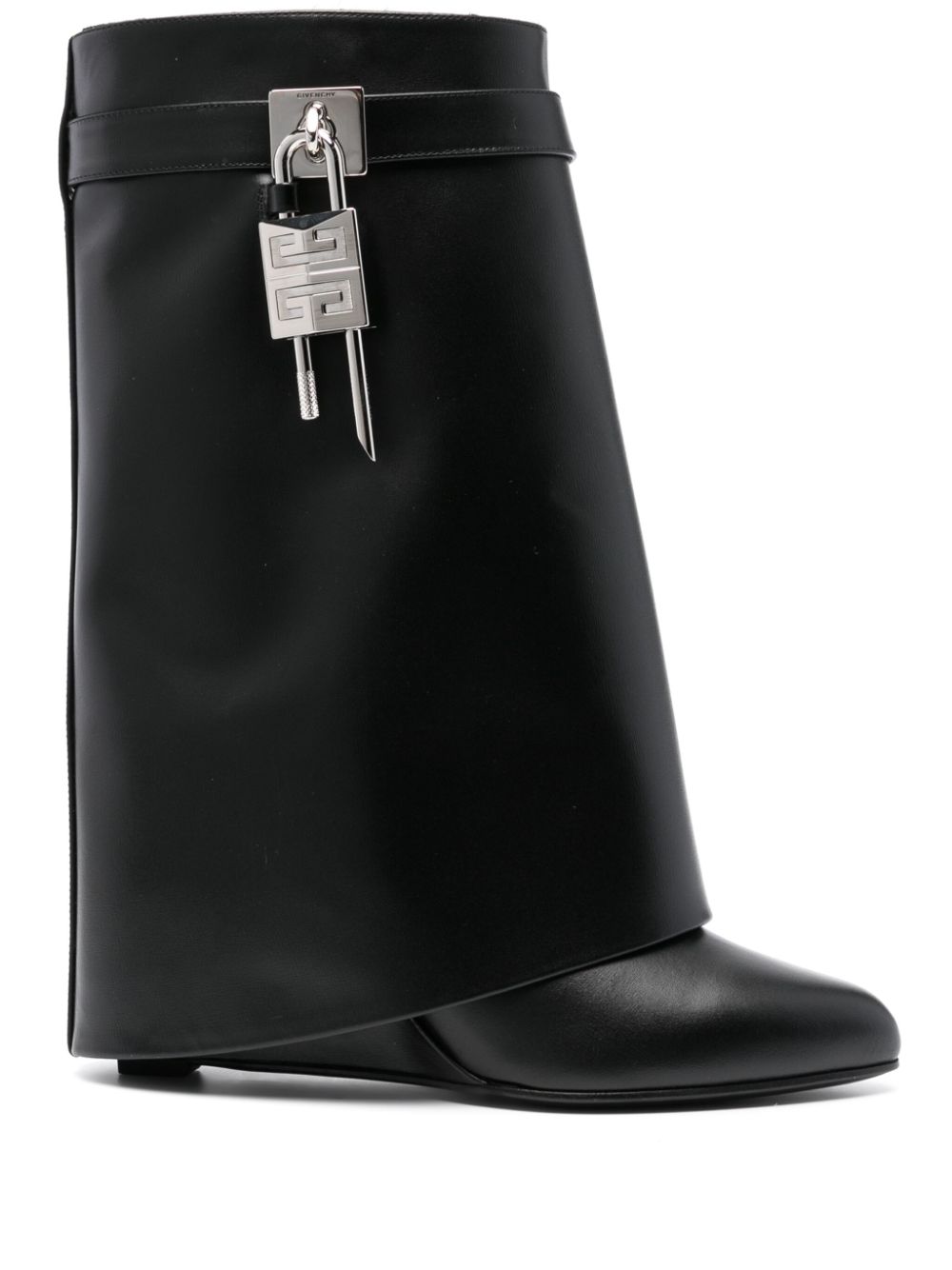 Givenchy GIVENCHY- Shark Lock Leather Ankle Boots