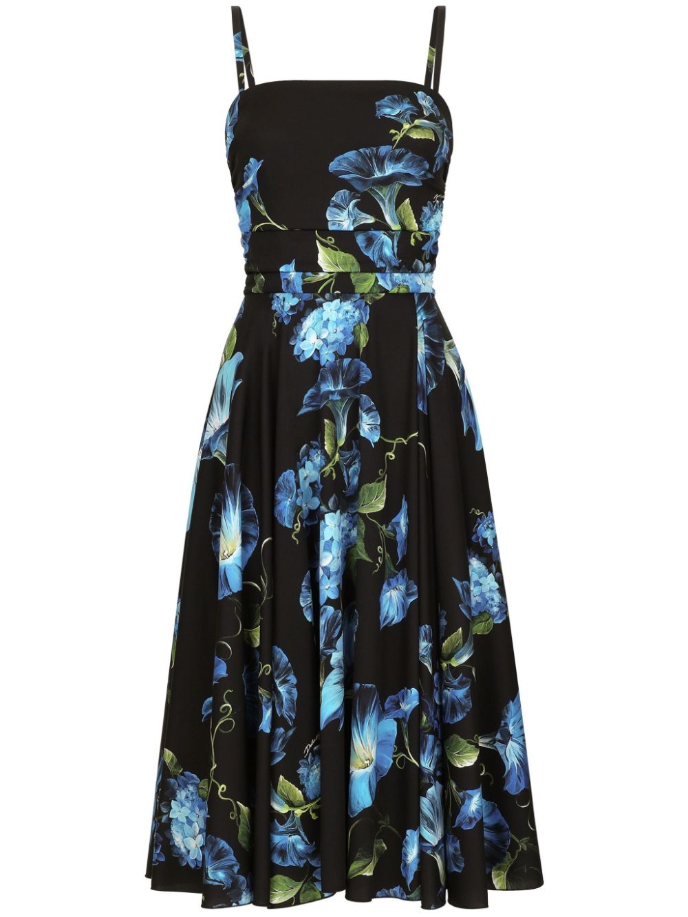 Dolce & Gabbana DOLCE & GABBANA- Flower Print Silk Midi Dress