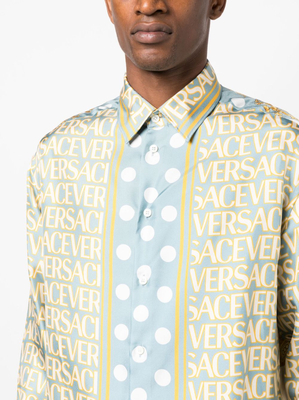 Versace La Vacanza VERSACE LA VACANZA- Logo All Over Silk Shirt