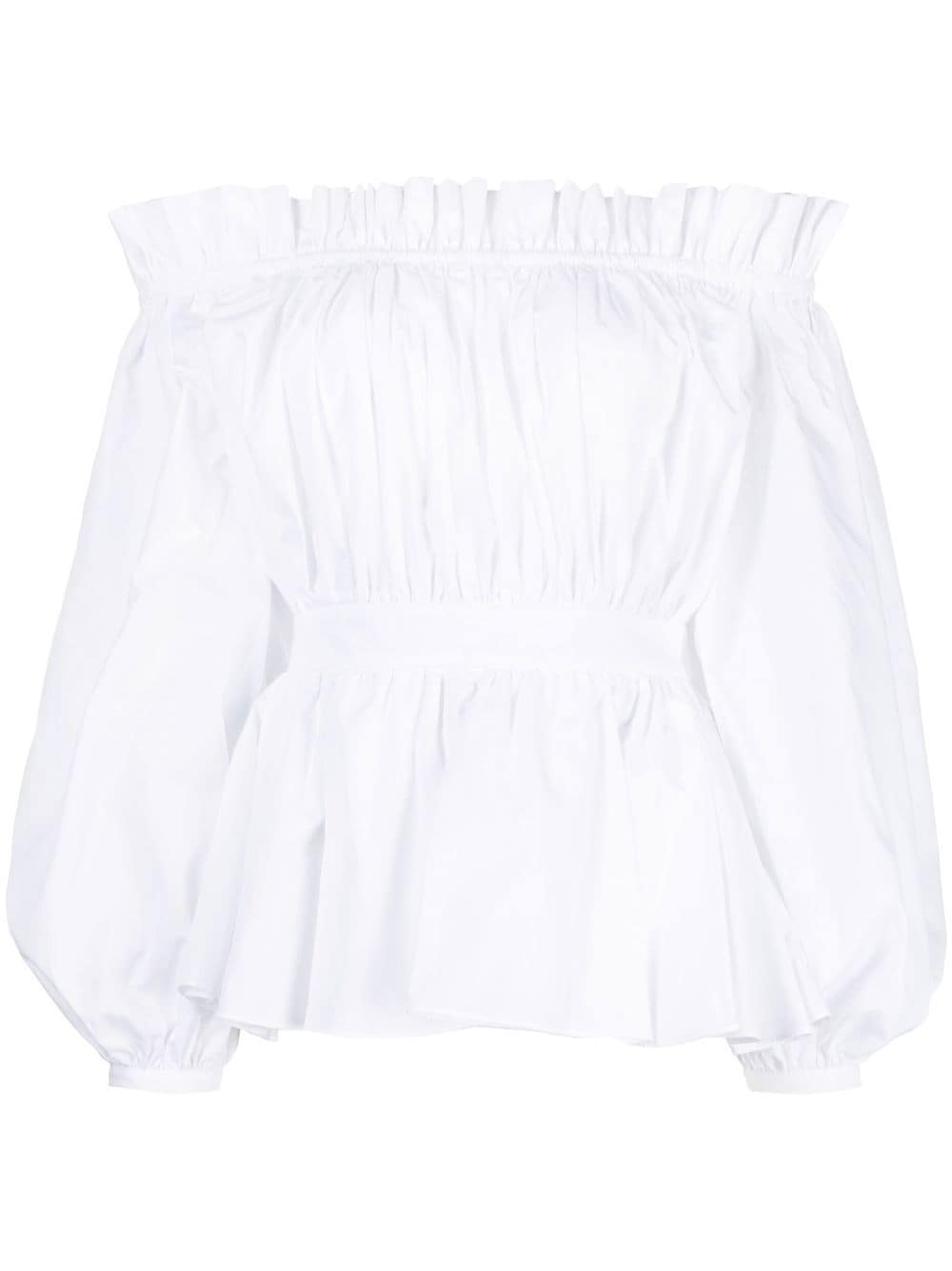 Alexander McQueen ALEXANDER MCQUEEN- Off Shoulder Cotton Top