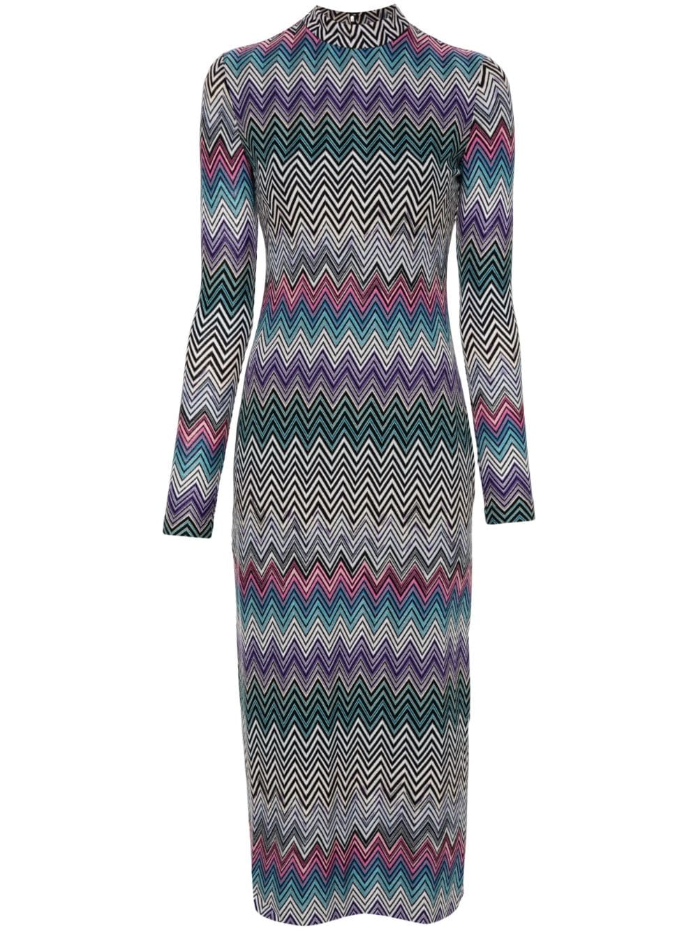 Missoni MISSONI- Zig Zag Motif Wool Midi Dress