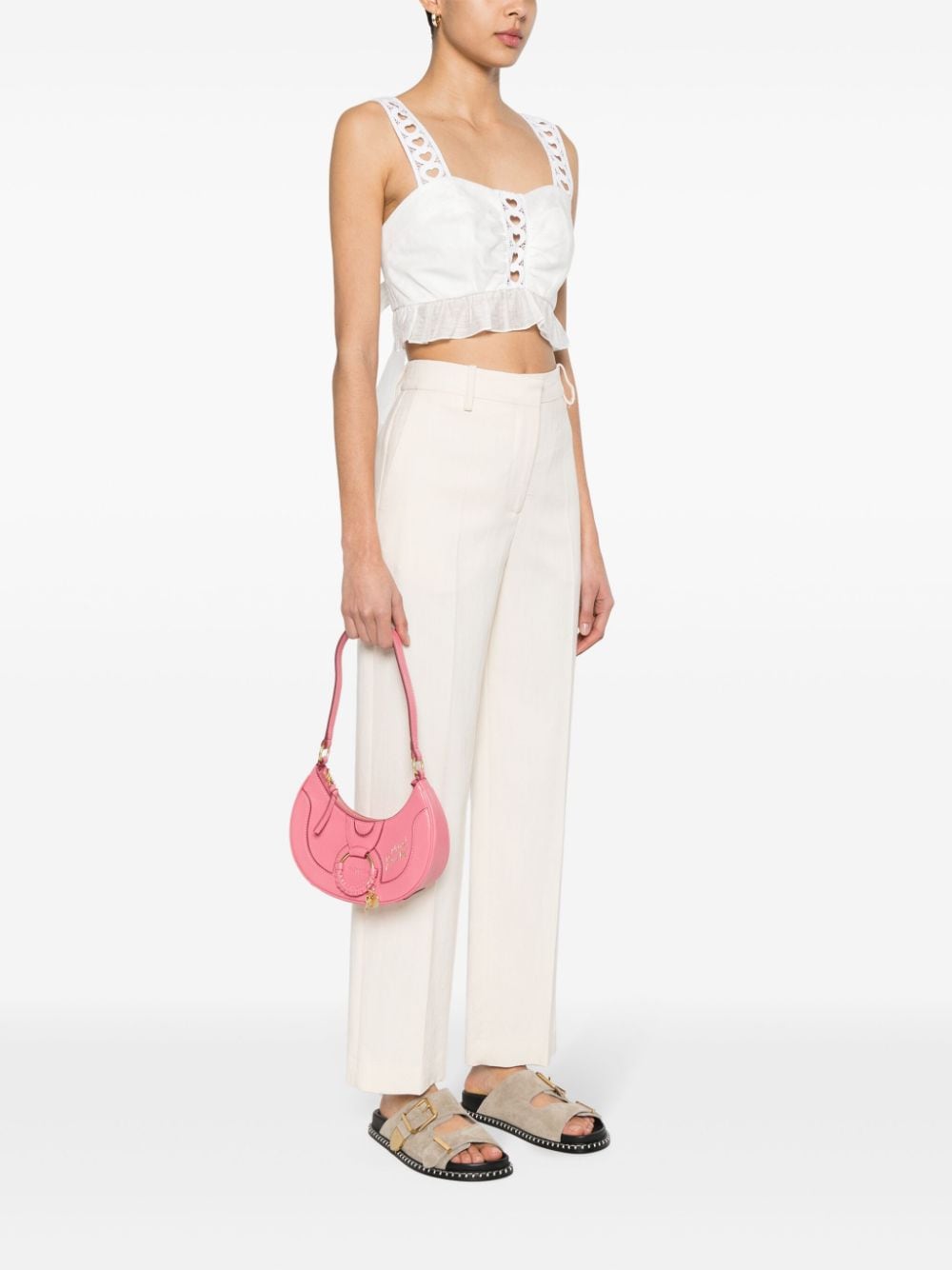 See By Chloé SEE BY CHLOÉ- Hana Half-moon Leather Shoulder Bag