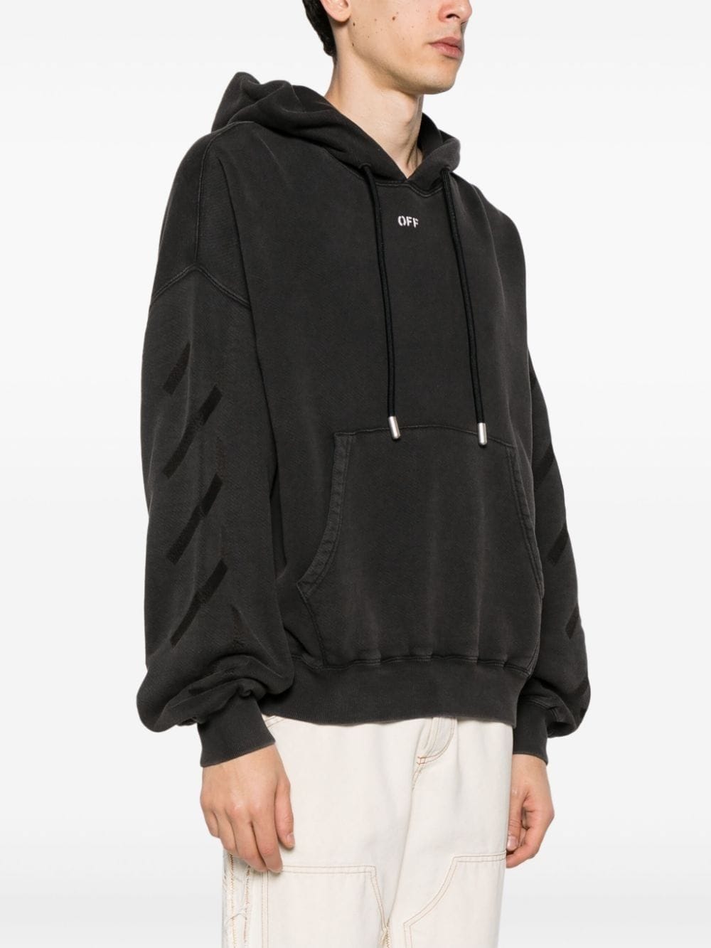 OFF-WHITE OFF-WHITE- Logo Cotton Hoodie