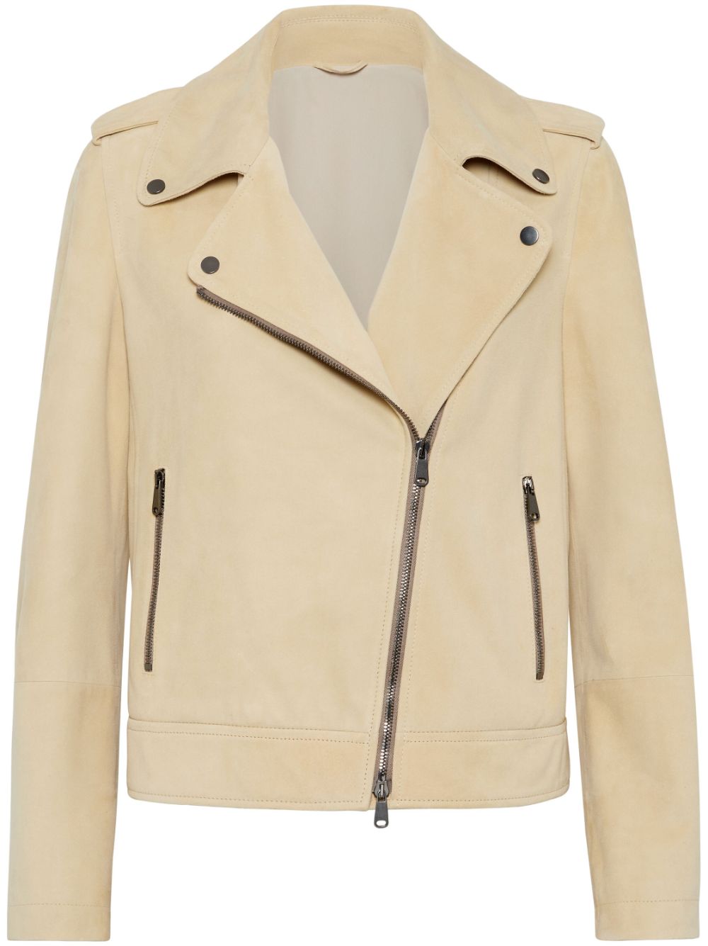 Brunello Cucinelli BRUNELLO CUCINELLI- Suede Biker Jacket