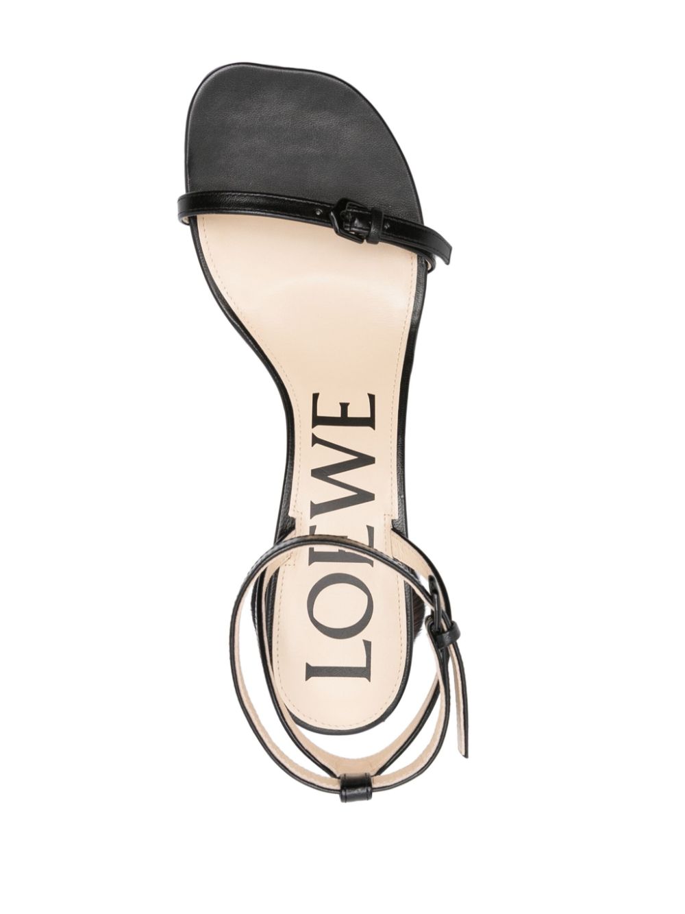 Loewe LOEWE- Petal Brush Leather Heel Sandals