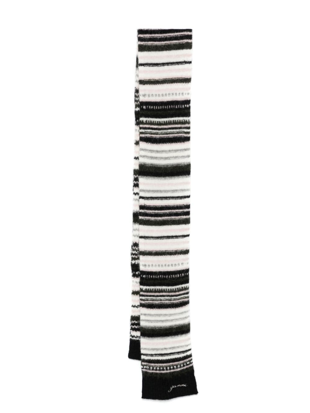 Ganni GANNI- Wool Striped Scarf