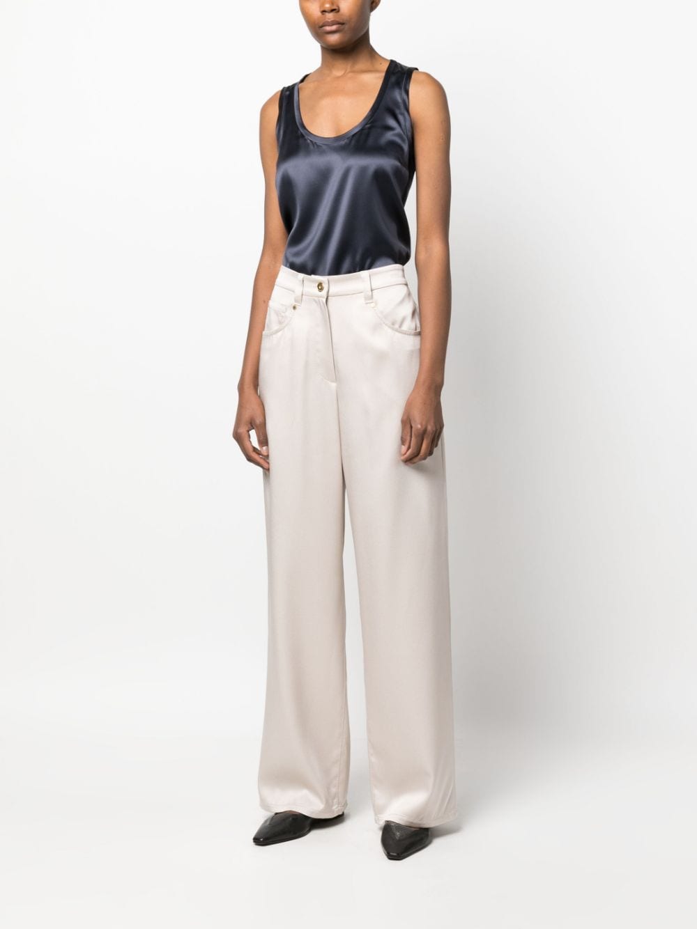 Brunello Cucinelli BRUNELLO CUCINELLI- Sleeveless Silk Blouse