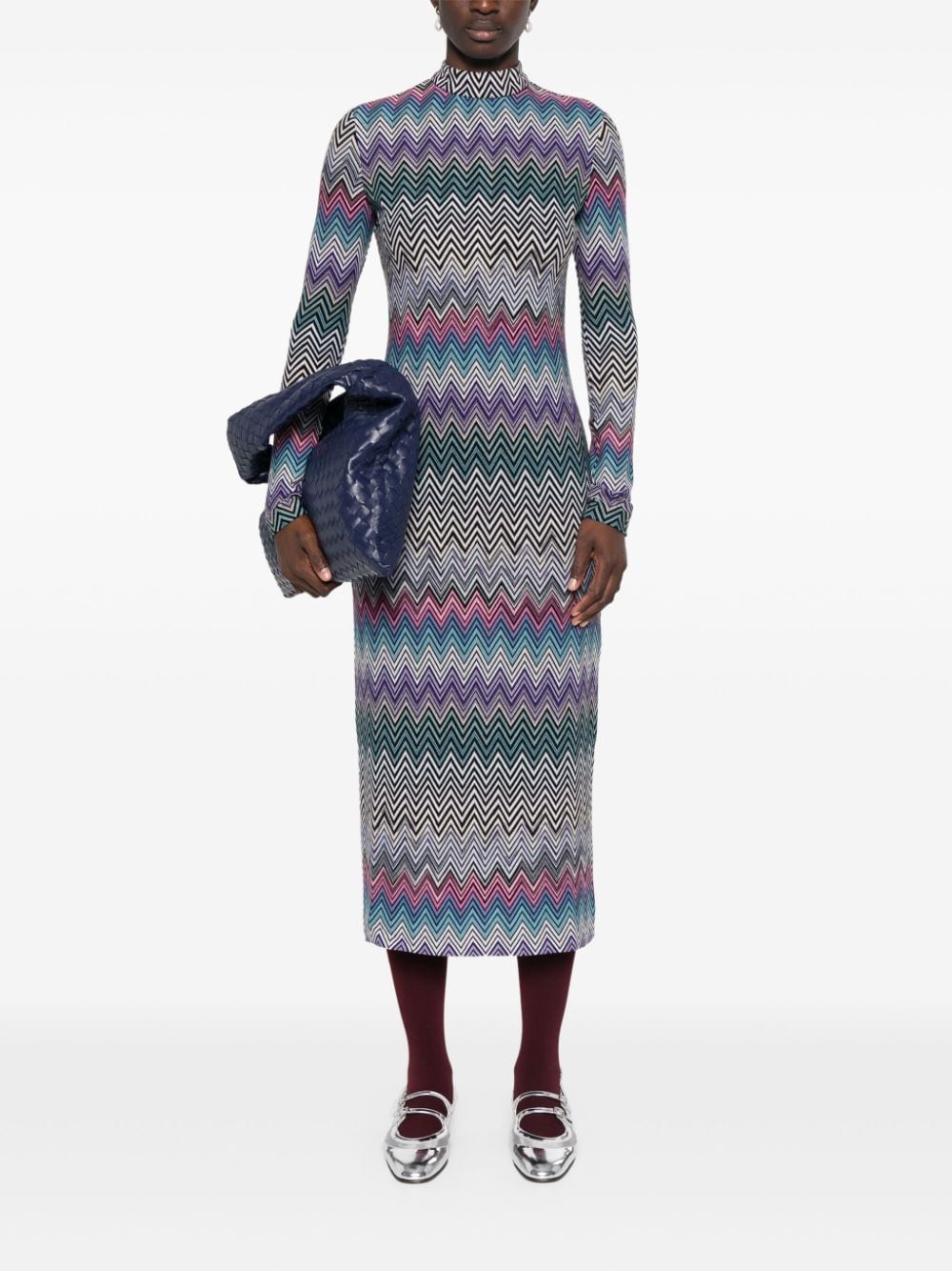 Missoni MISSONI- Zig Zag Motif Wool Midi Dress