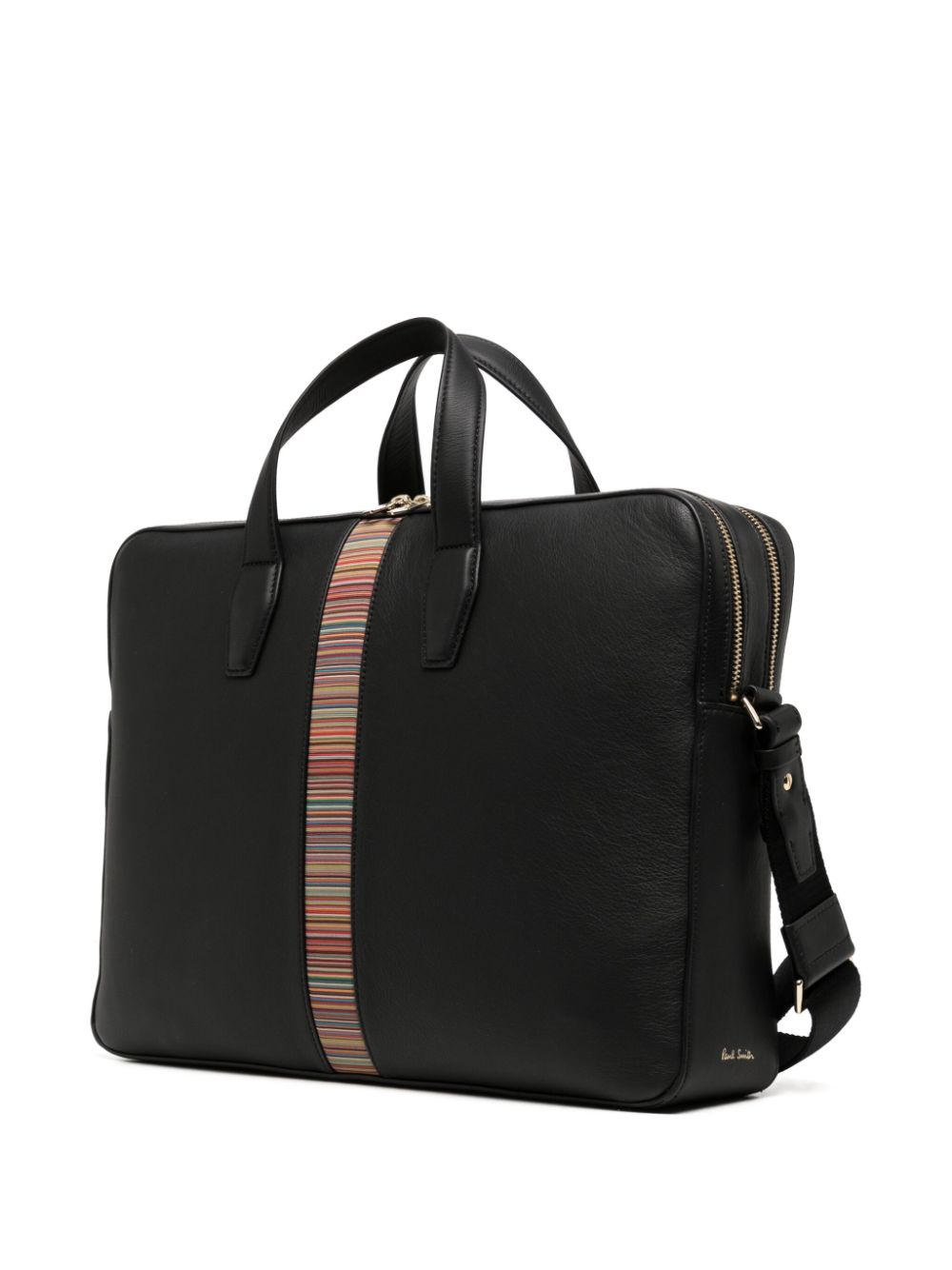 Paul Smith PAUL SMITH- Signature Stripe Leather Crossbody Bag