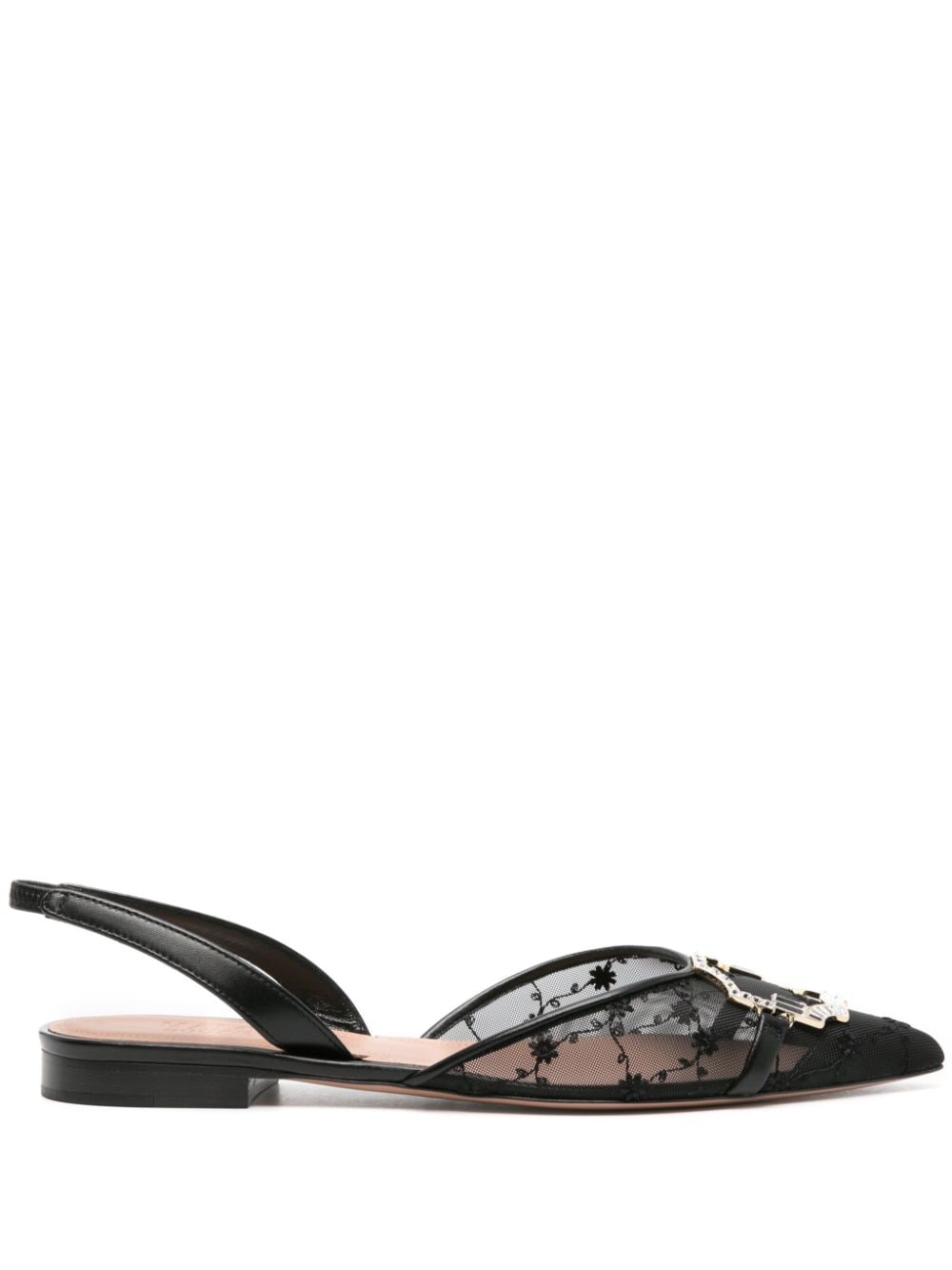 Malone Souliers MALONE SOULIERS- Misha Embellished Mesh Slingback Ballet Flats