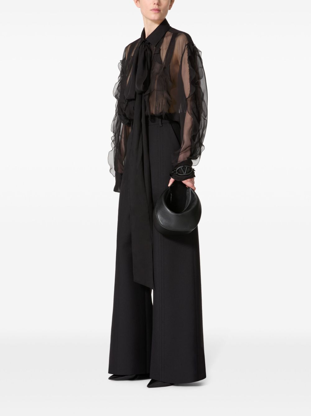 Valentino VALENTINO- Wool Flared Leg Trousers