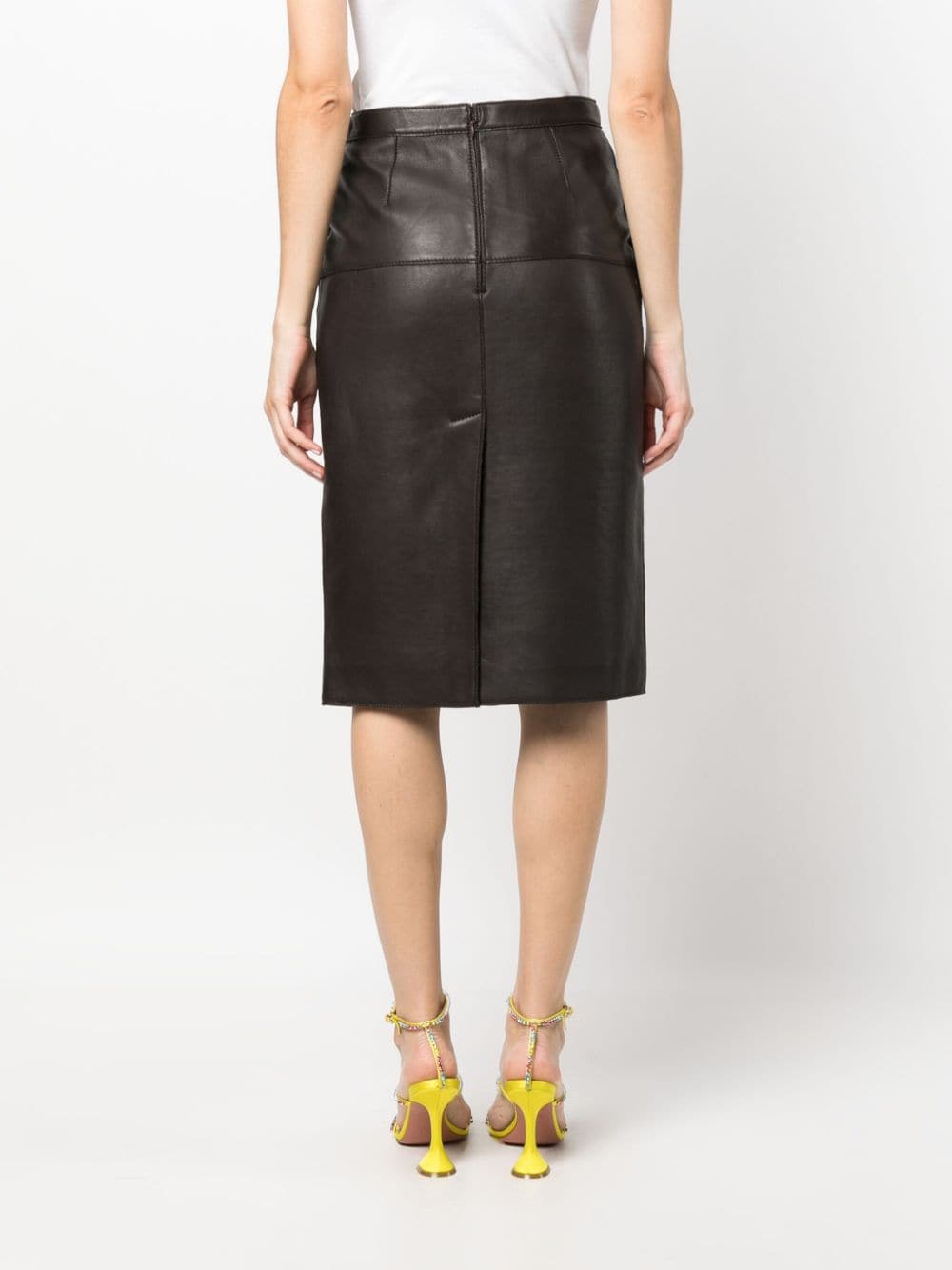 Parosh PAROSH- Leather Midi Skirt