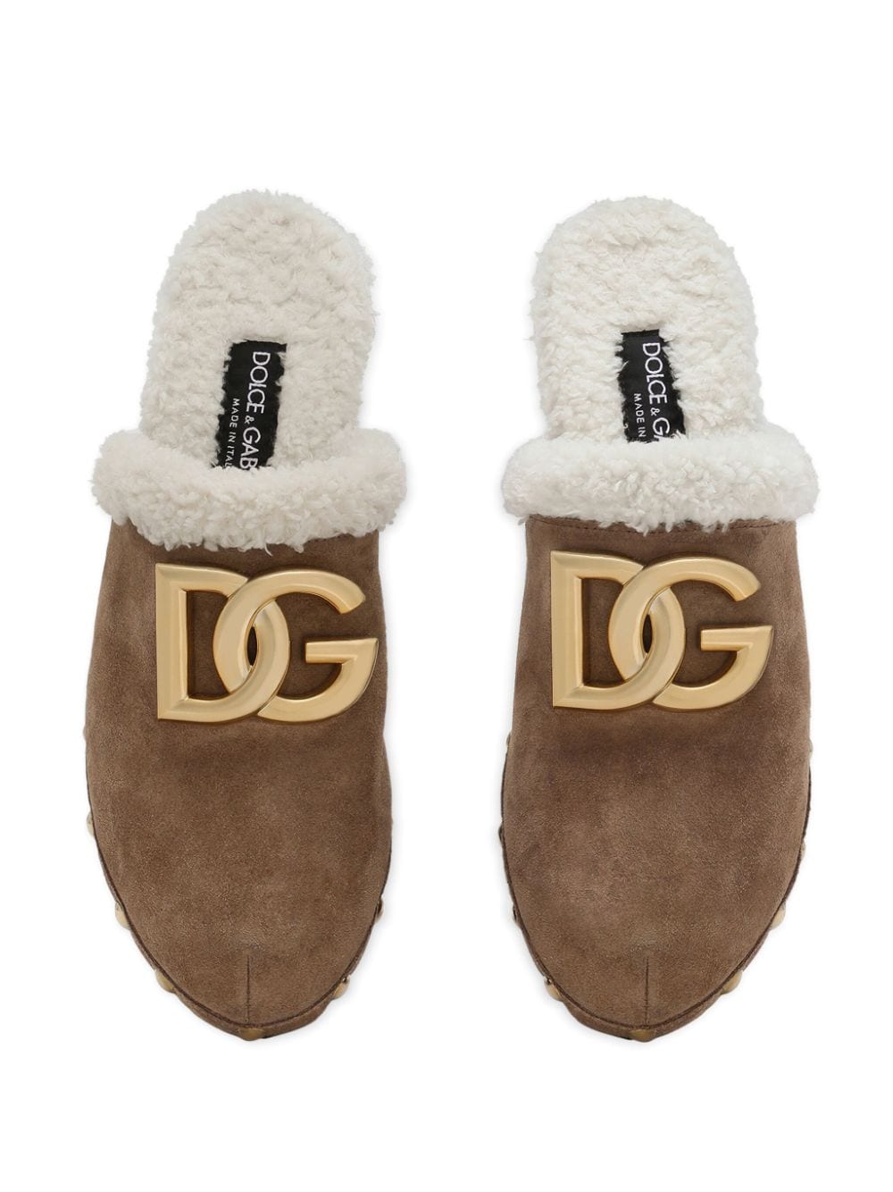 Dolce & Gabbana DOLCE & GABBANA- Suede And Faux Fur Clog