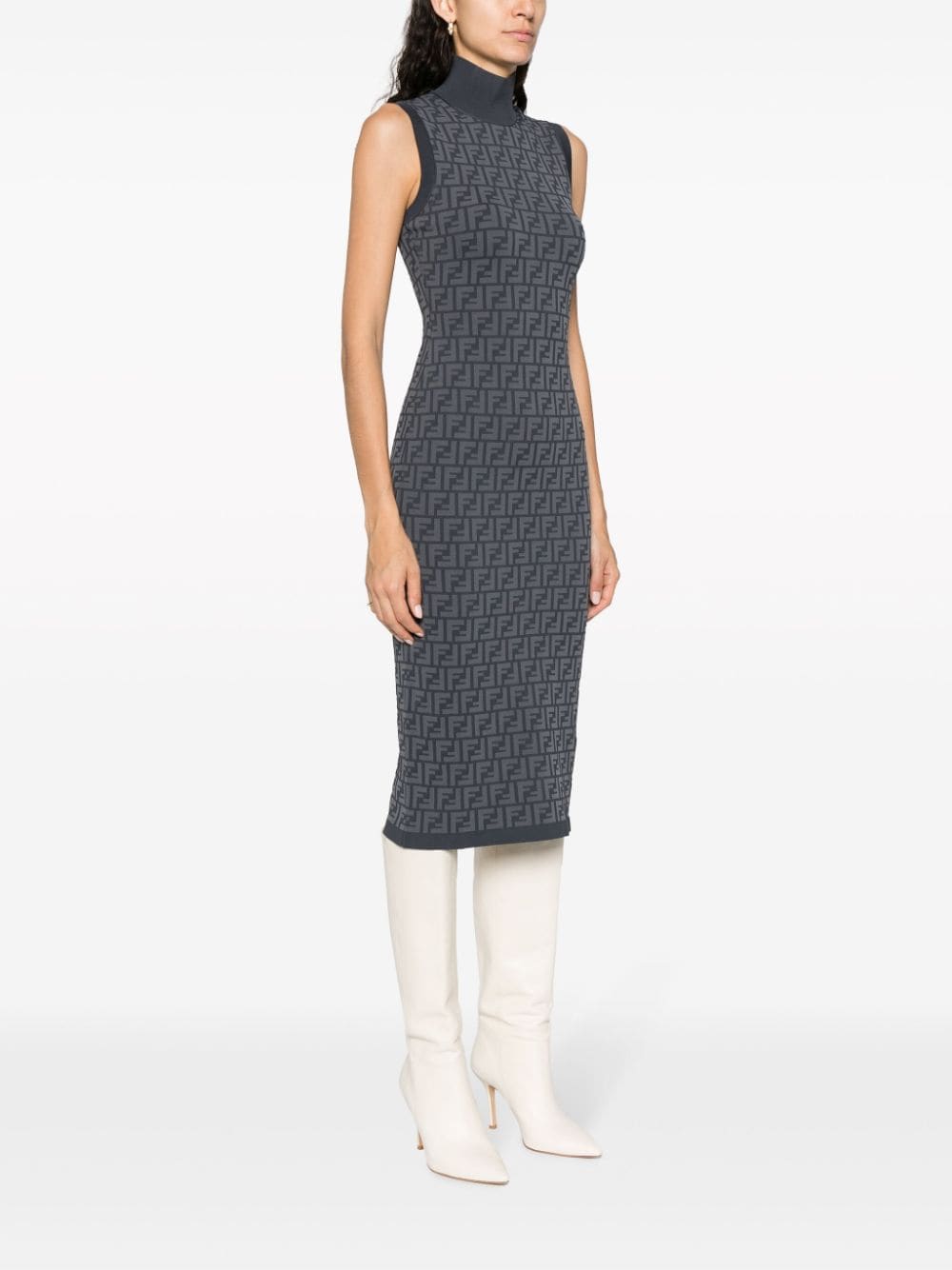 FENDI FENDI- Ff Sleveless Midi Dress