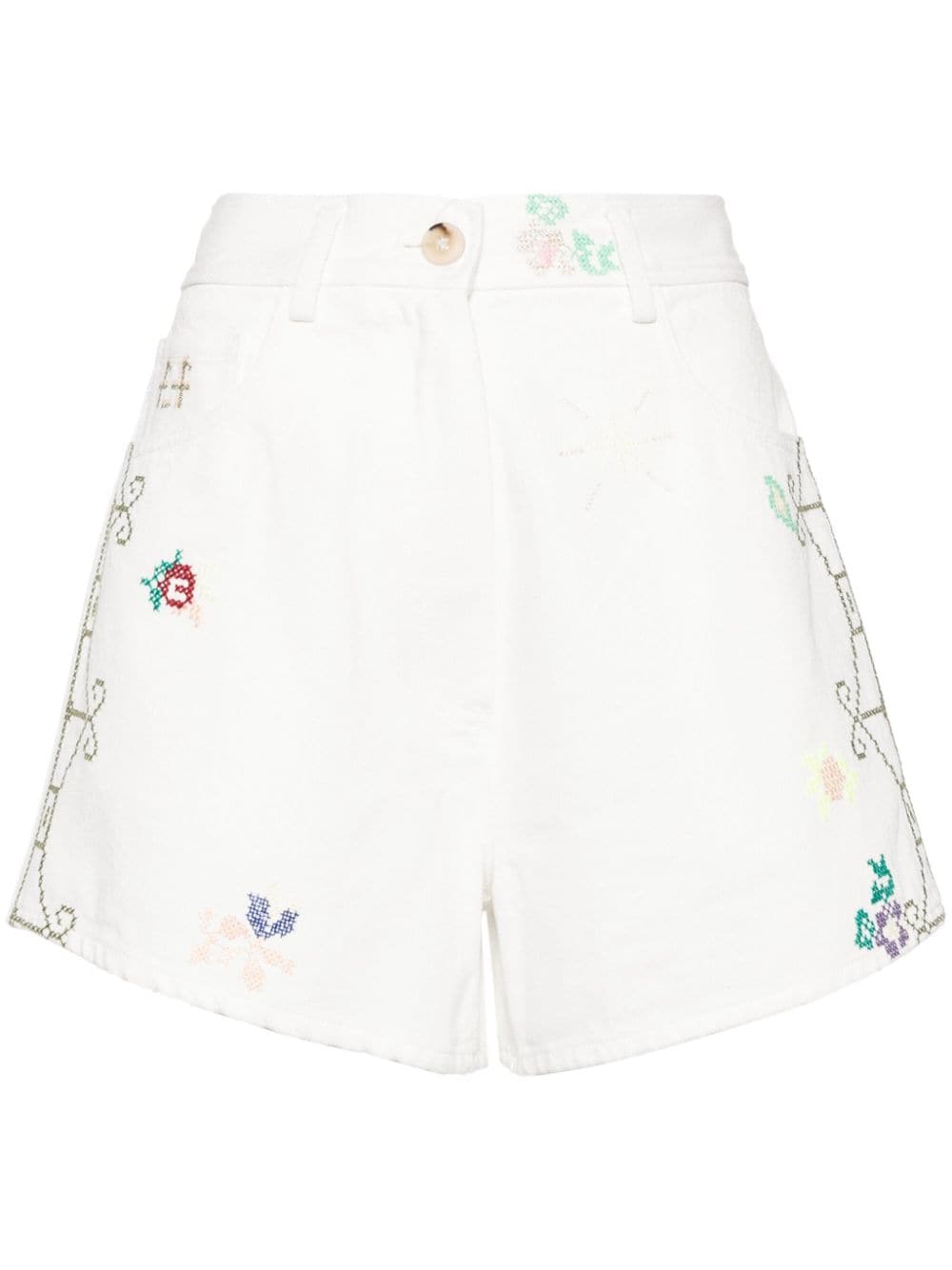 Forte Forte FORTE FORTE- Embroidered Cotton Shorts