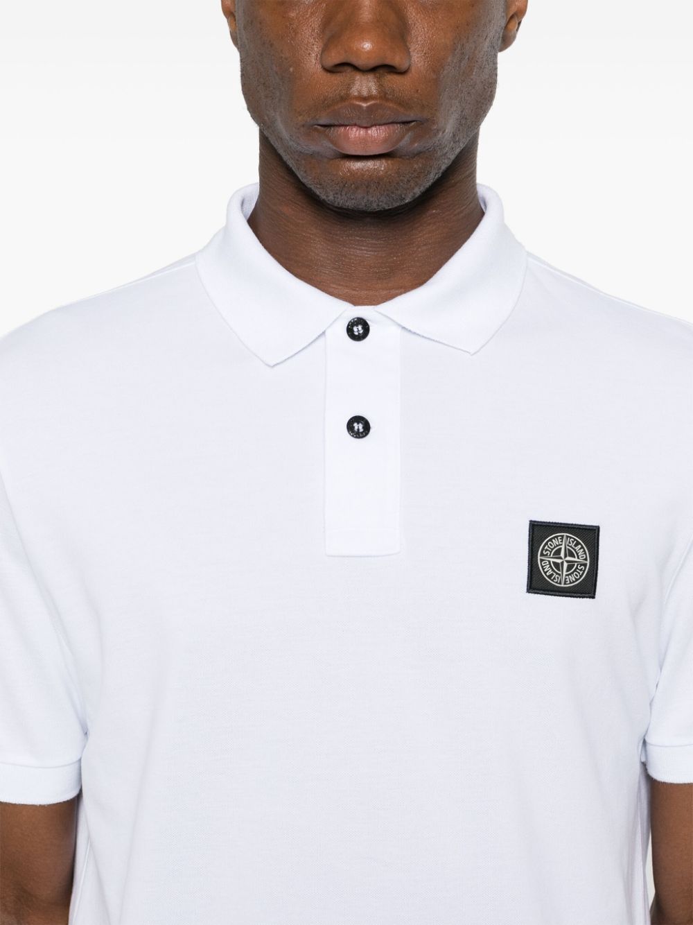 Stone Island STONE ISLAND- Logo Cotton Polo Shirt