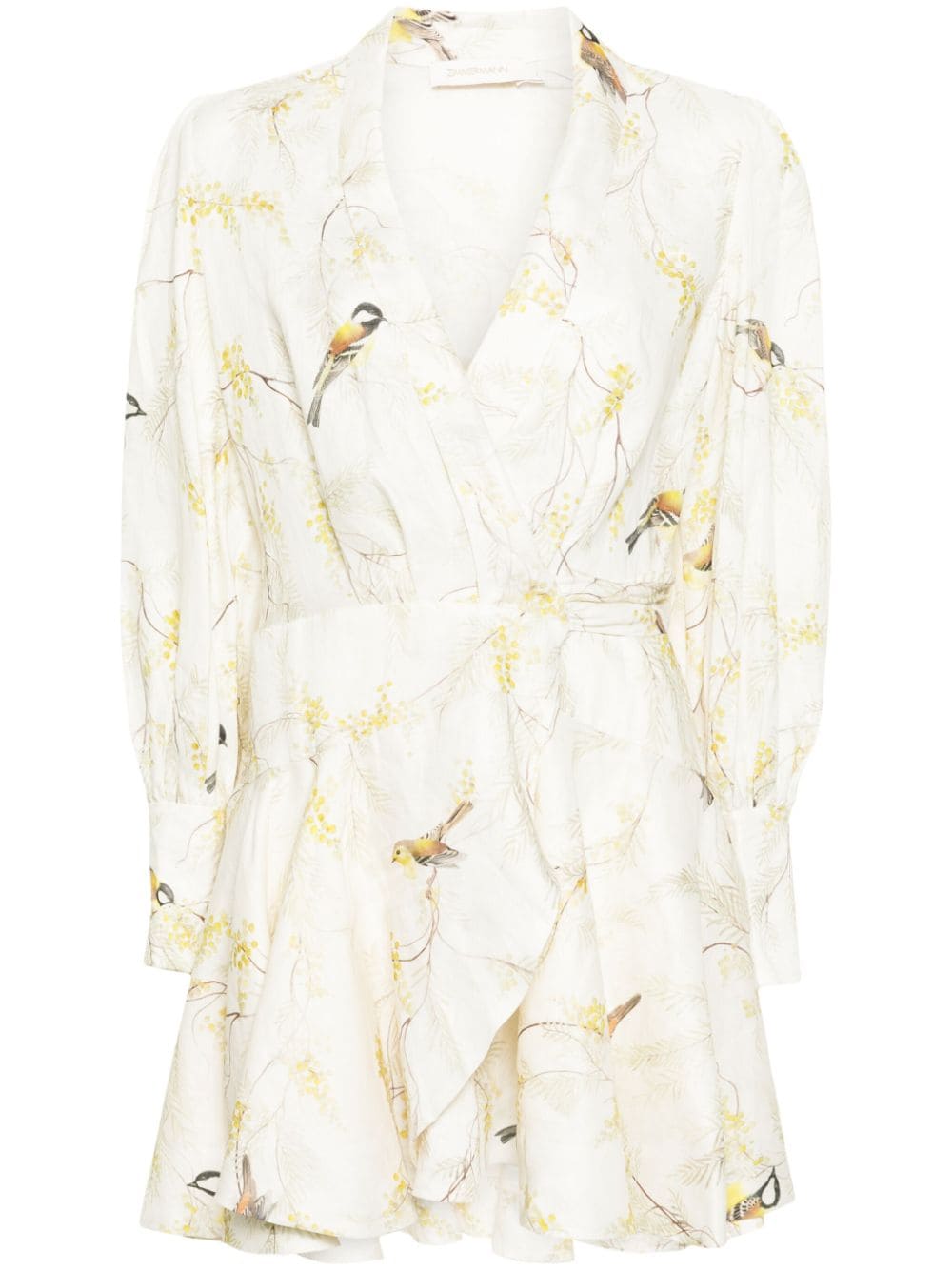 Zimmermann ZIMMERMANN- Floral Print Linen Wrap Mini Dress