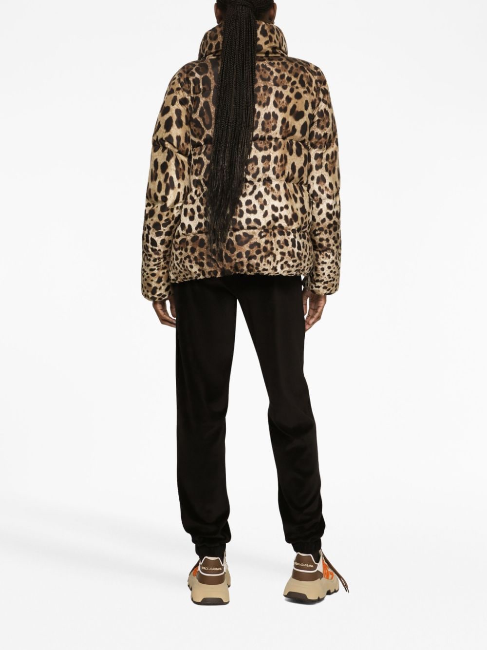 Dolce & Gabbana DOLCE & GABBANA- Leopard Print Nylon Down Jacket