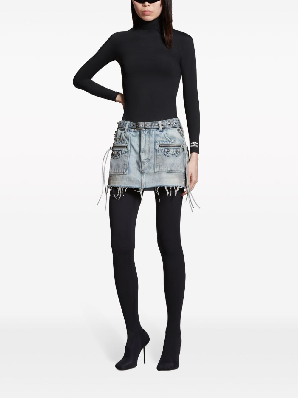 Balenciaga BALENCIAGA- Cagole Denim Mini Skirt