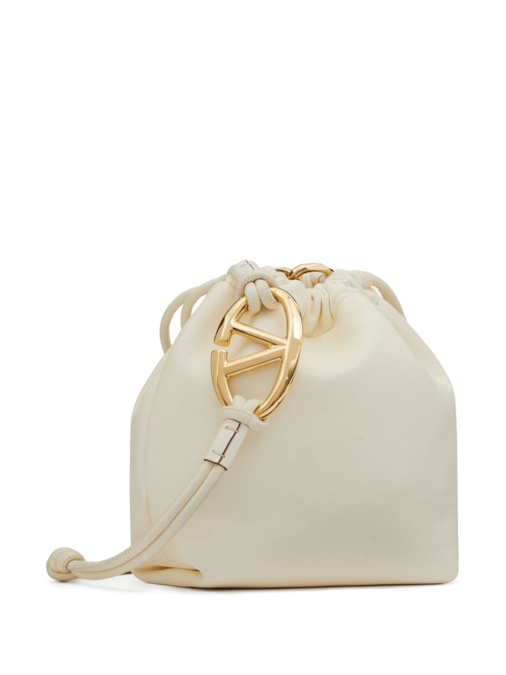 VALENTINO GARAVANI VALENTINO GARAVANI- Vlogo Drawstring Mini Leather Bucket Bag