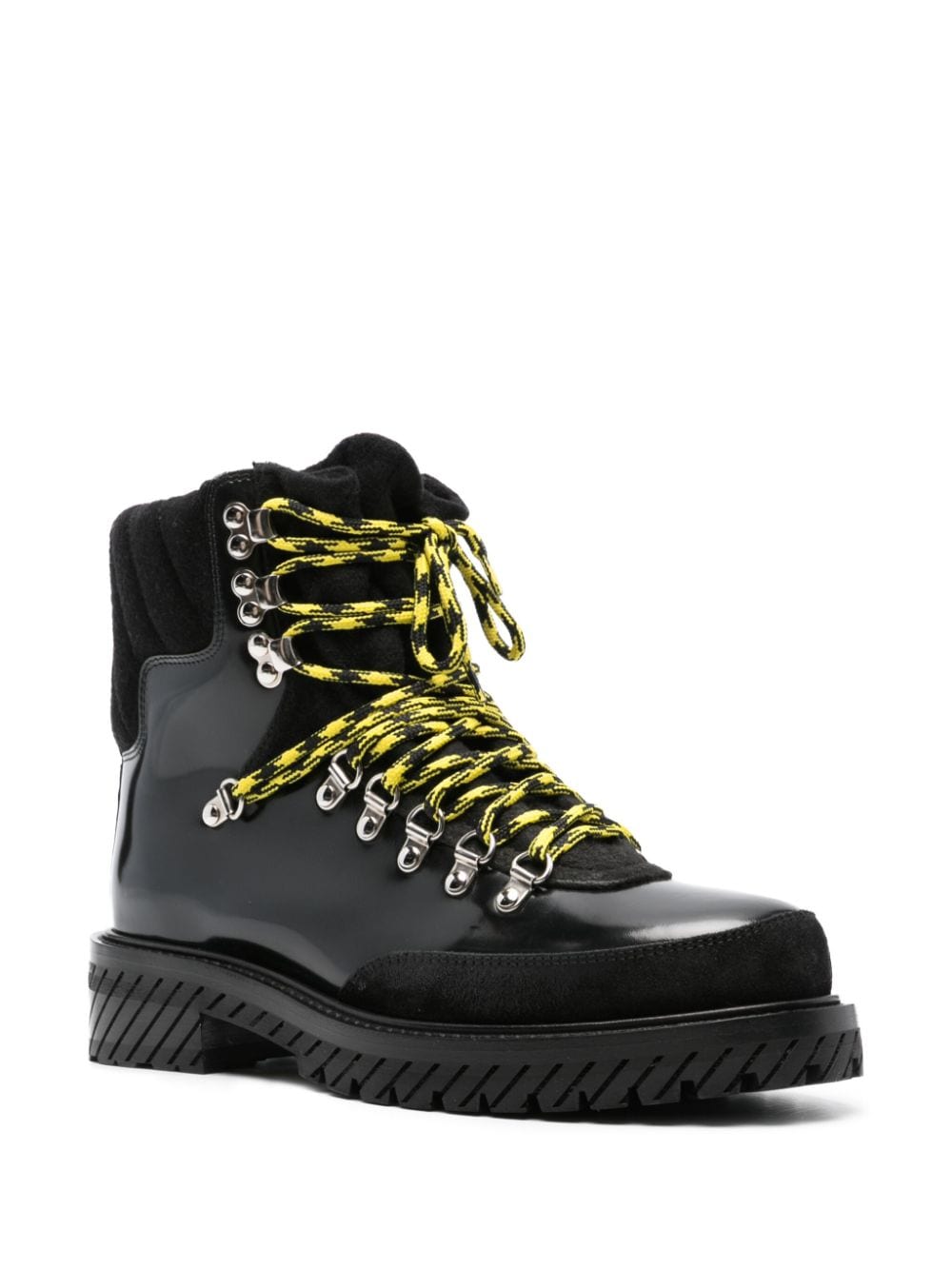 OFF-WHITE OFF-WHITE- Gstaad Leather Ankle Boots