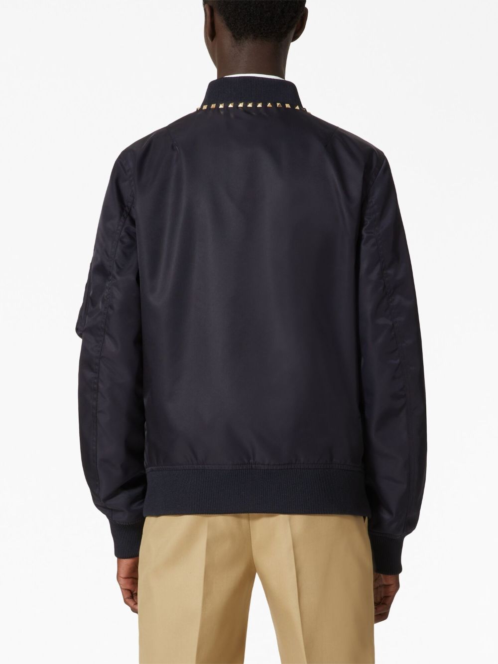 Valentino VALENTINO- Rockstud Untitled Nylon Bomber Jacket