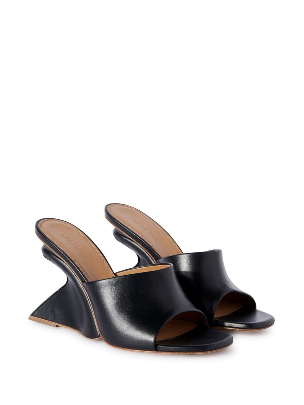 OFF-WHITE OFF-WHITE- Leather Wedge Mules