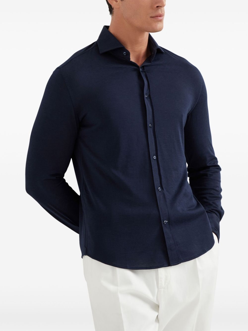 Brunello Cucinelli BRUNELLO CUCINELLI- Silk And Cotton Jersey Shirt