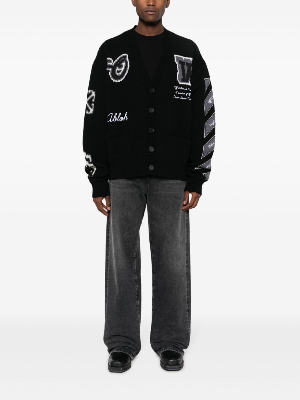 OFF-WHITE OFF-WHITE- Wool Varsity Cardigan