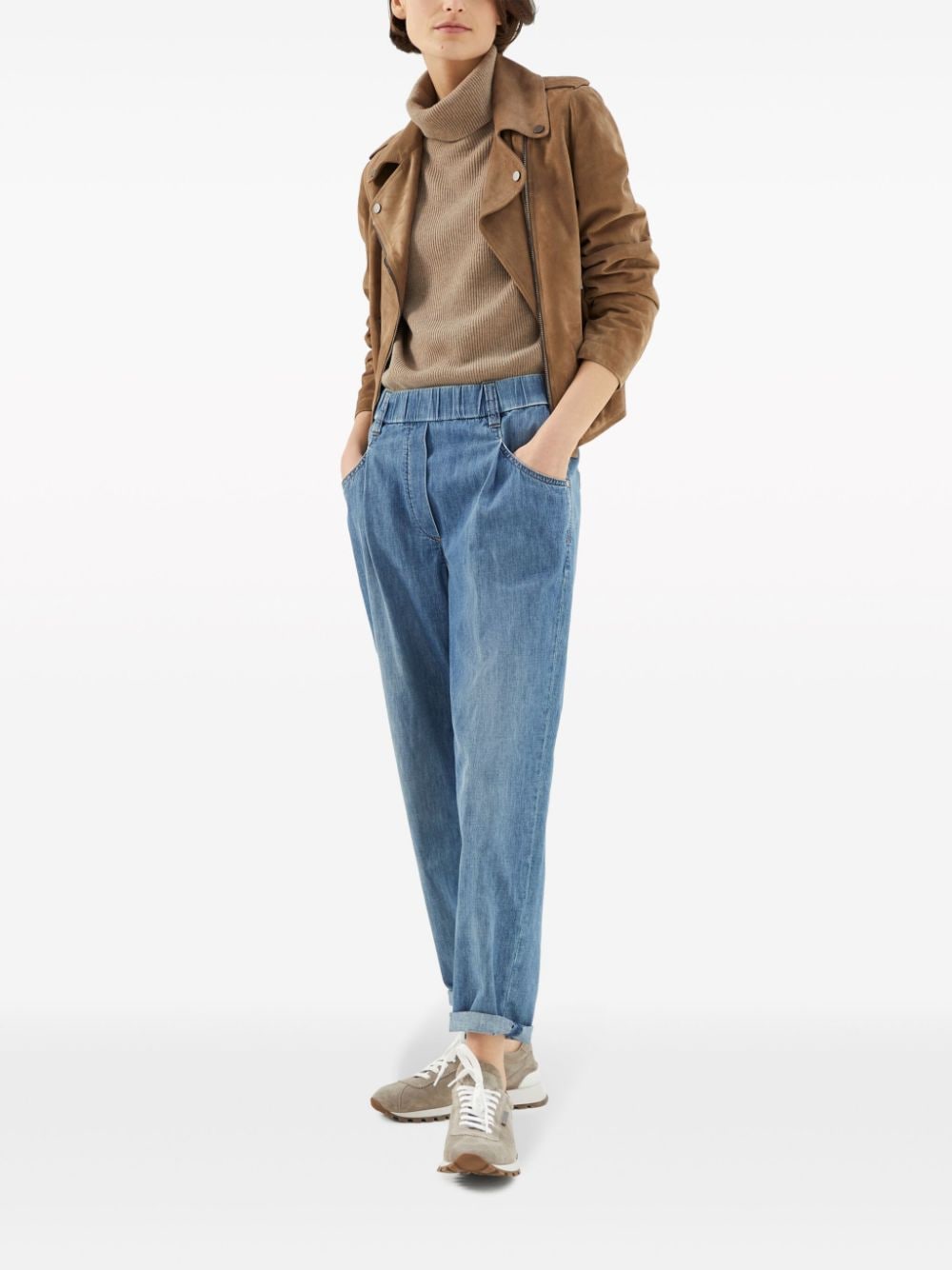 Brunello Cucinelli BRUNELLO CUCINELLI- Elasticated Waistband Denim Jeans