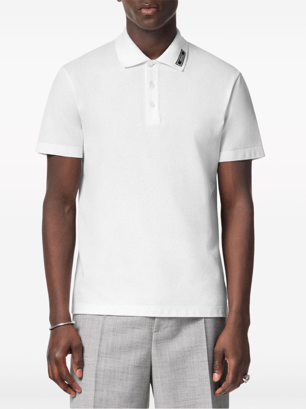 Versace VERSACE- Logo Piquet Polo Shirt