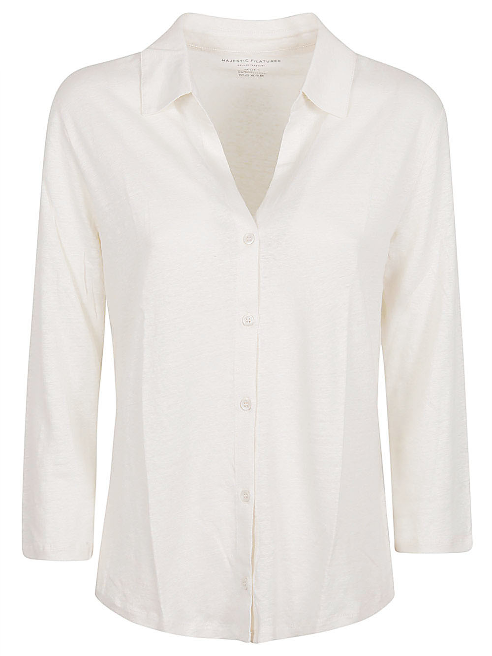 Majestic MAJESTIC- 3/4 Sleeve Linen Shirt