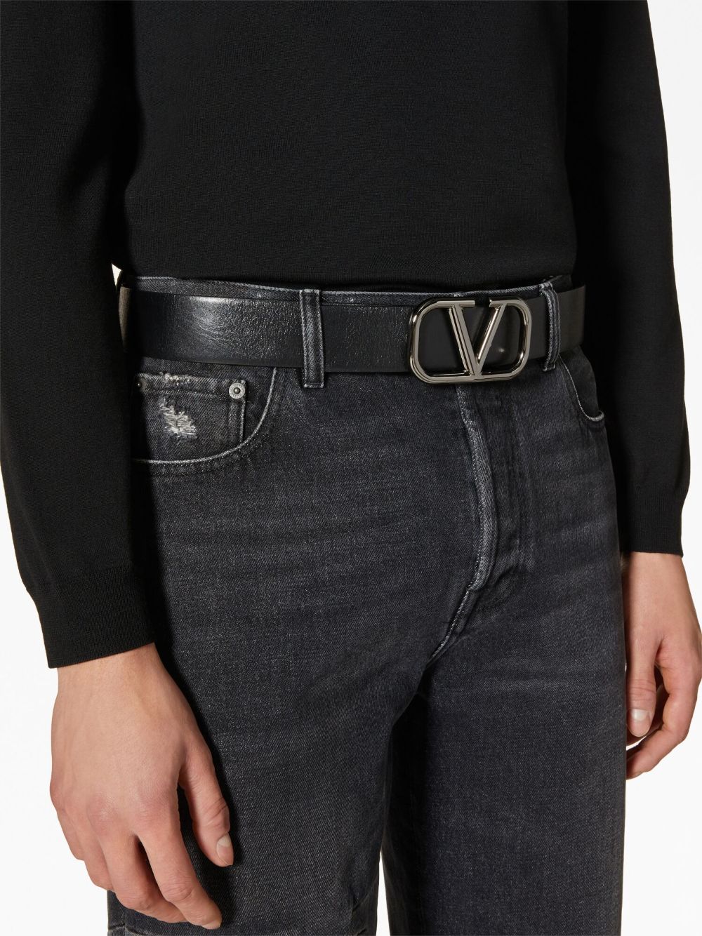 VALENTINO GARAVANI VALENTINO GARAVANI- Vlogo Signature Leather Belt