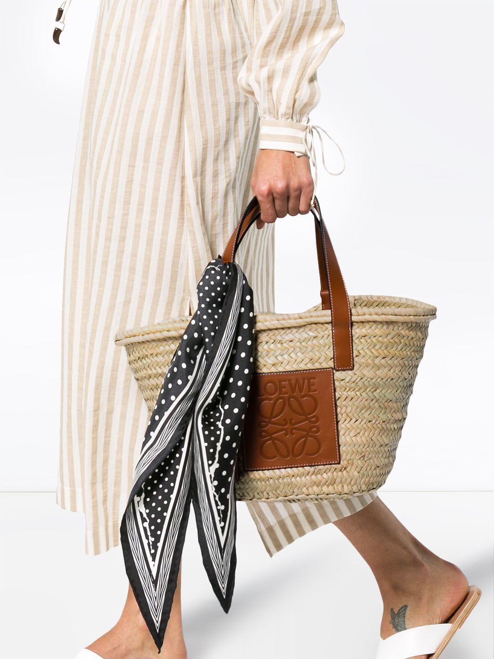 Loewe LOEWE- Basket Raffia And Leather Tote Bag