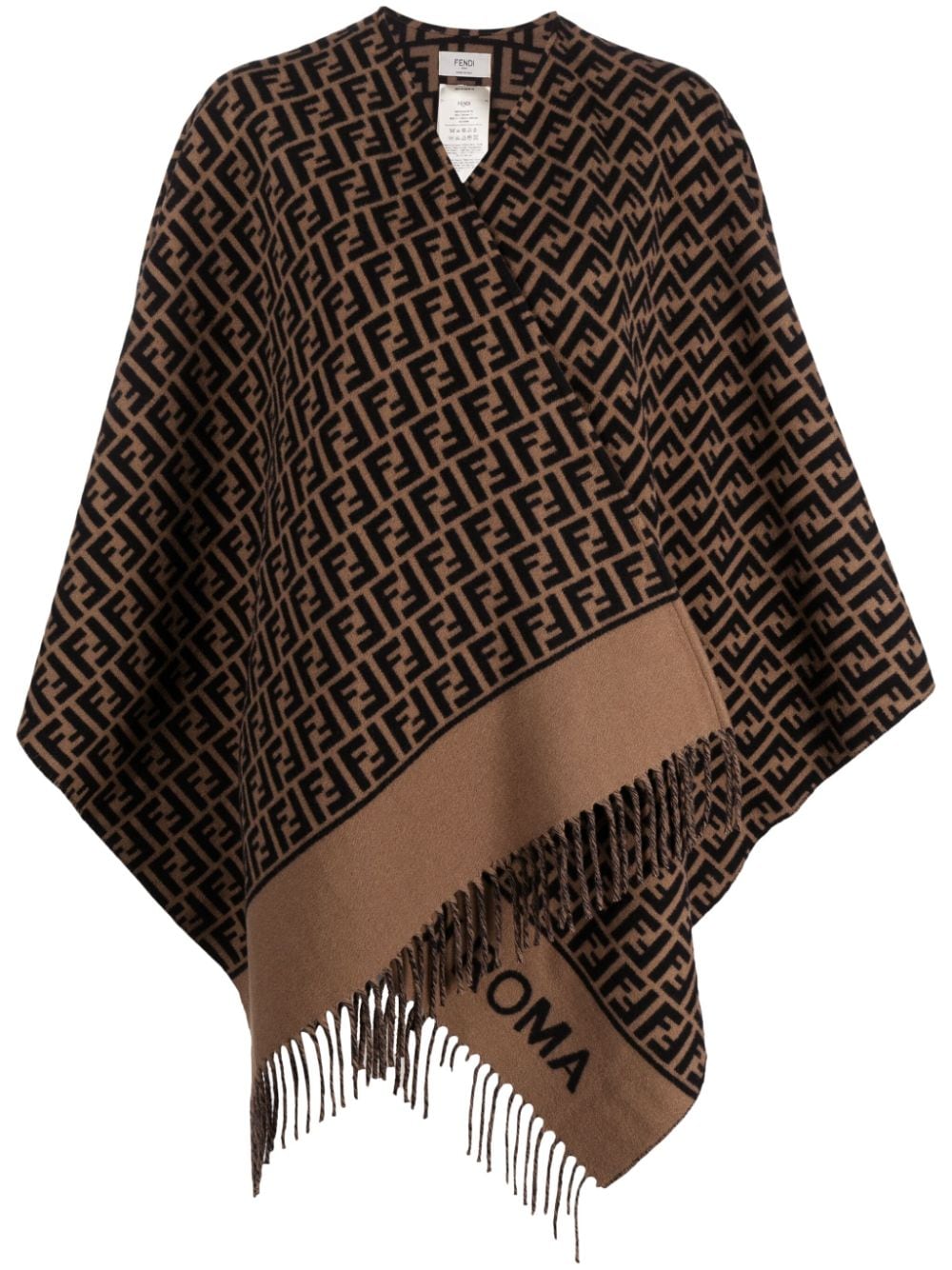 FENDI FENDI- Ff Wool And Cashmere Poncho