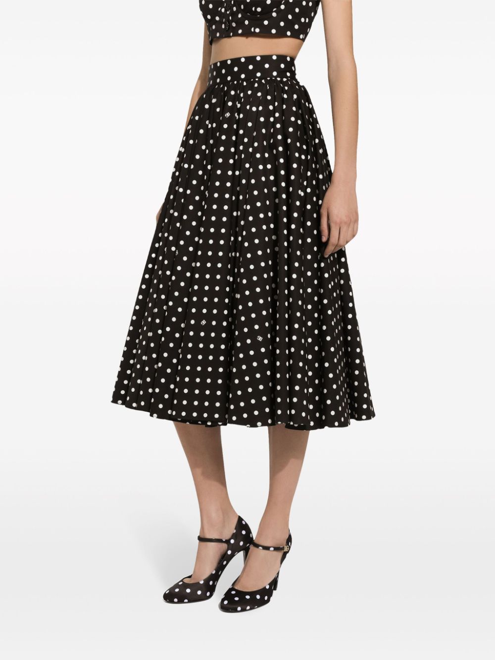 Dolce & Gabbana DOLCE & GABBANA- Dots Print Cotton Skirt