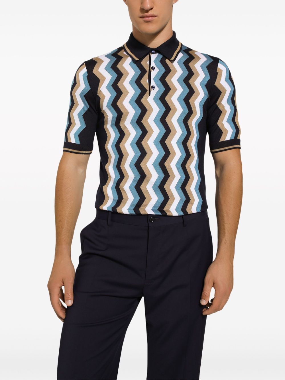 Dolce & Gabbana DOLCE & GABBANA- Silk Polo Shirt