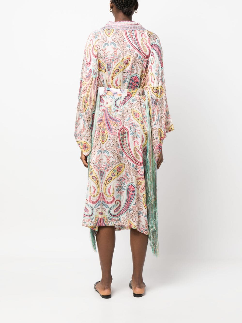 Anjuna ANJUNA- Embroidered Silk Long Kimono