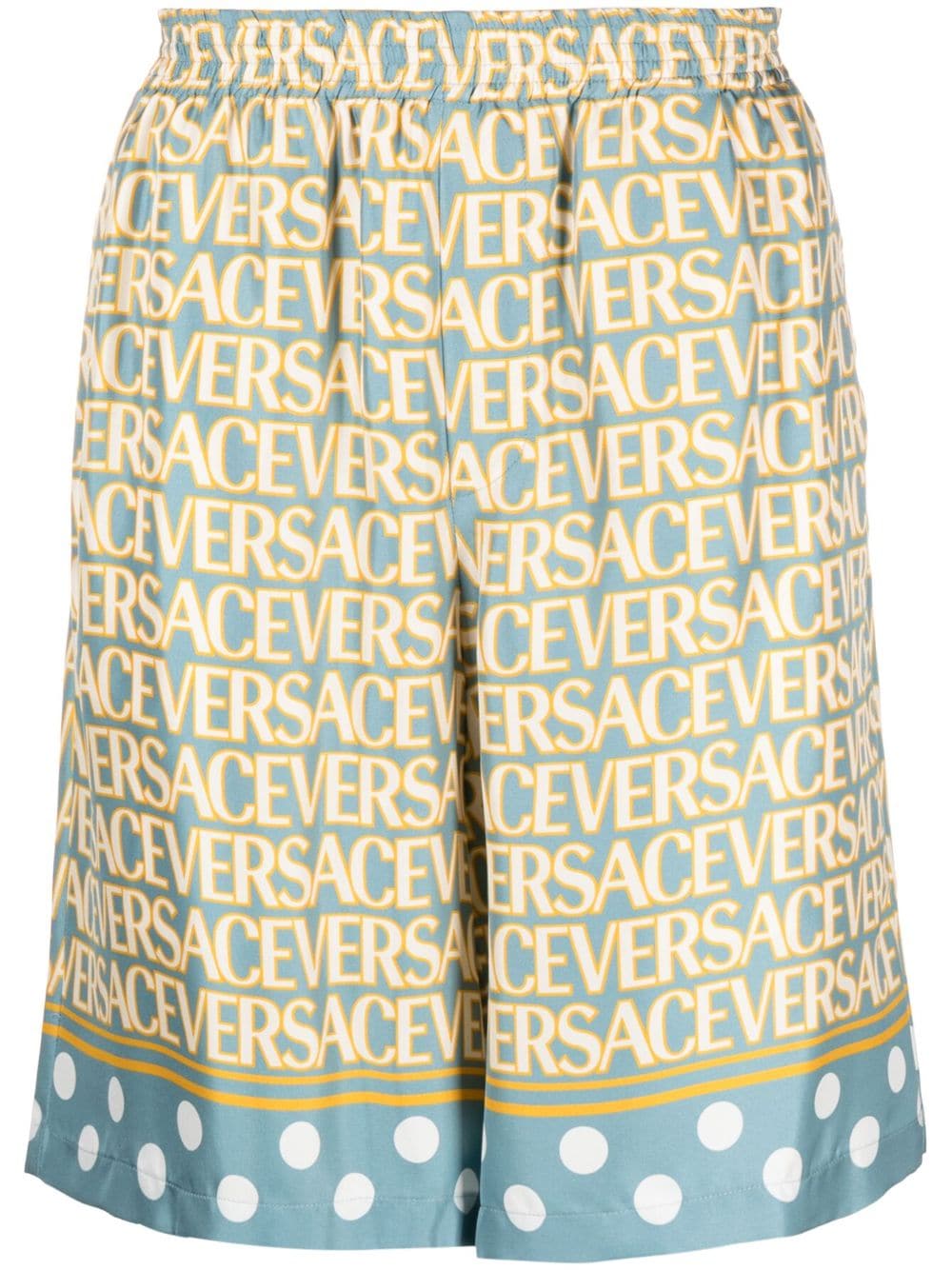 Versace La Vacanza VERSACE LA VACANZA- Logo All Over Silk Shorts
