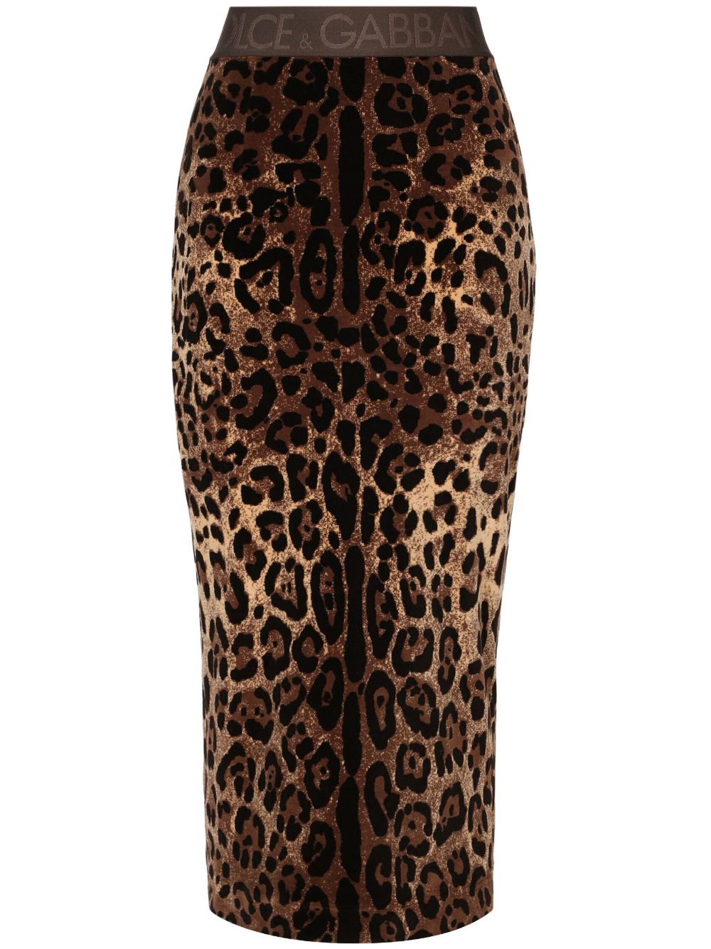 Dolce & Gabbana DOLCE & GABBANA- Leopard Print Chenille Midi Skirt