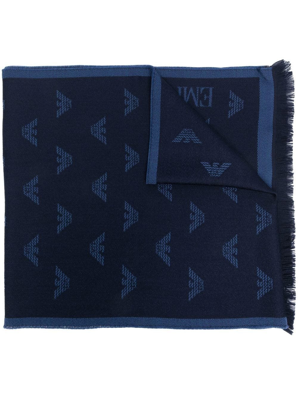 Emporio Armani EMPORIO ARMANI- Allover Logo Wool Scarf