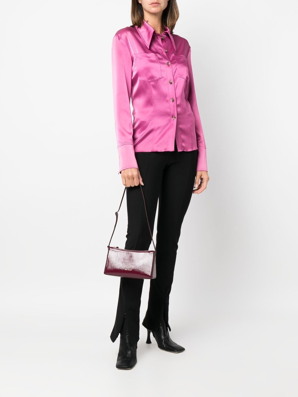 Manu Atelier MANU ATELIER- Mini Prism Leather Shoulder Bag