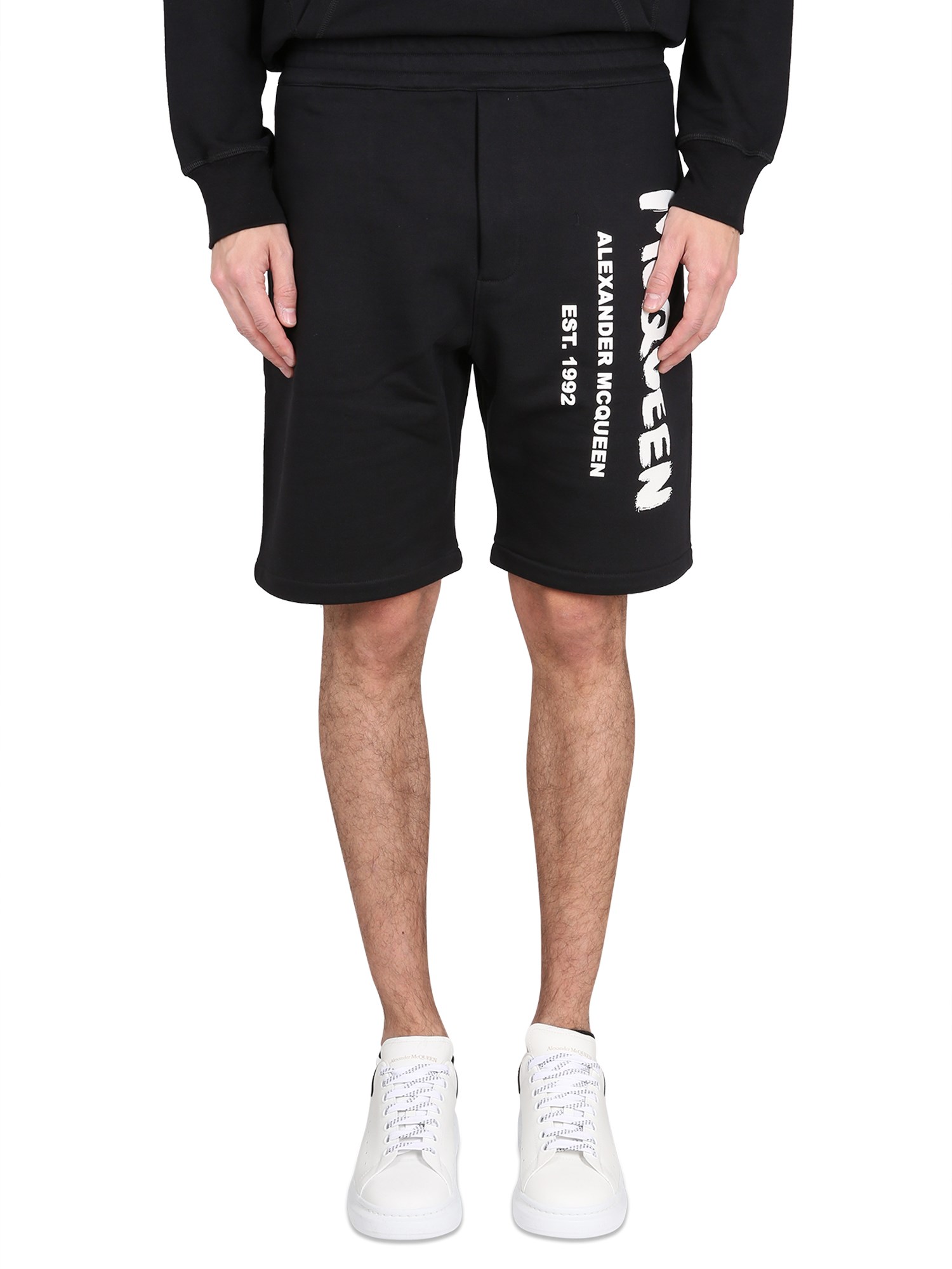 Alexander McQueen alexander mcqueen bermuda shorts with graffiti logo print