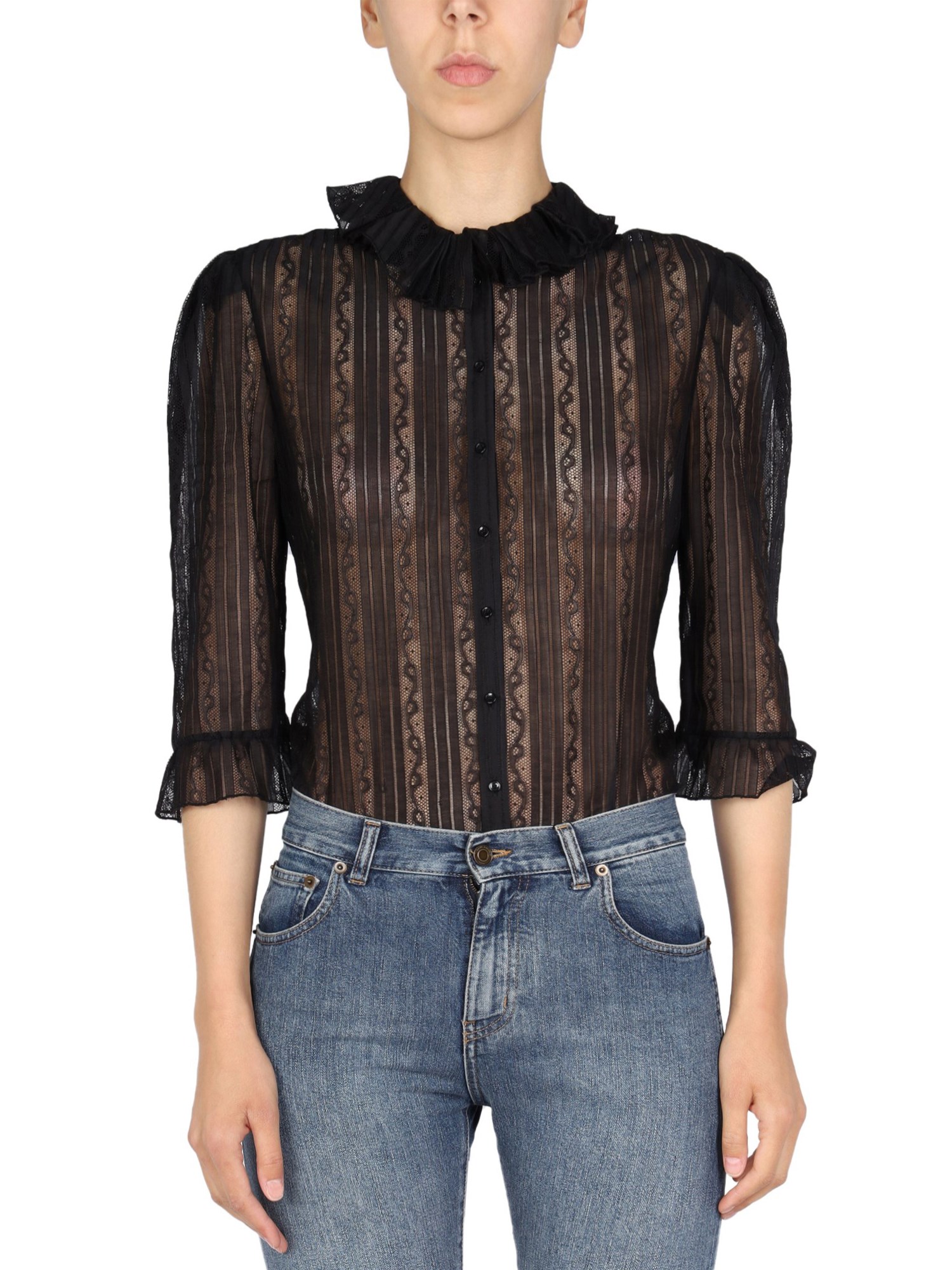 Saint Laurent saint laurent ruching blouse