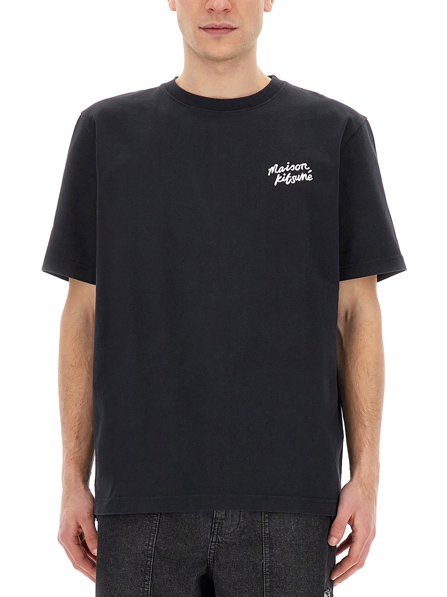 Maison Kitsuné maison kitsuné handwriting logo t-shirt