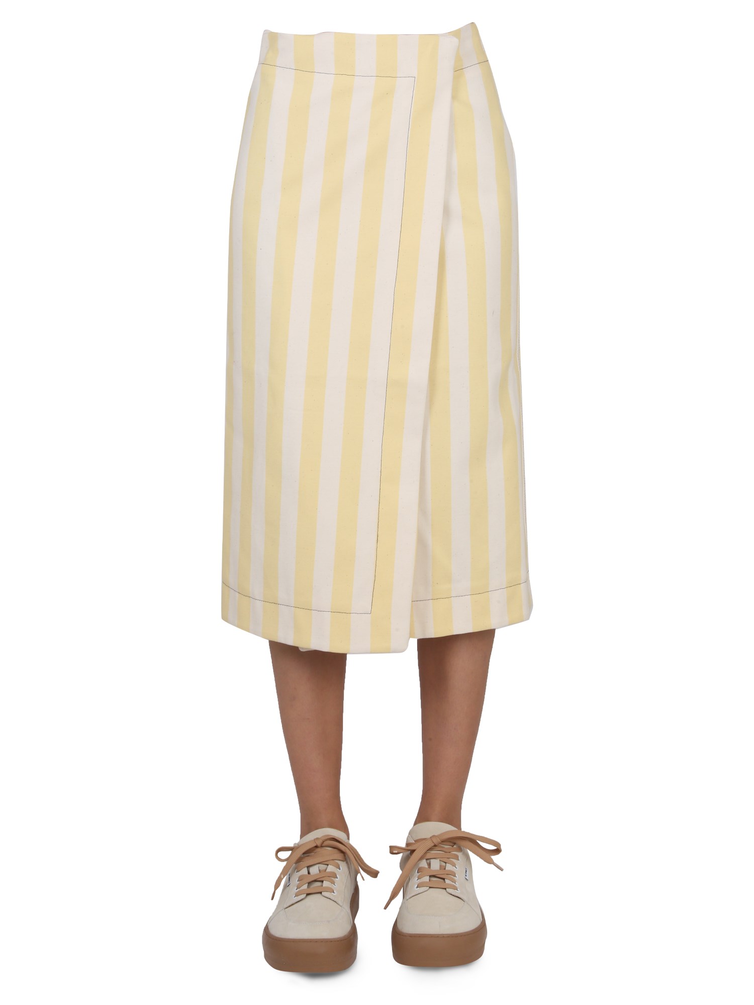 Sunnei sunnei striped pattern skirt